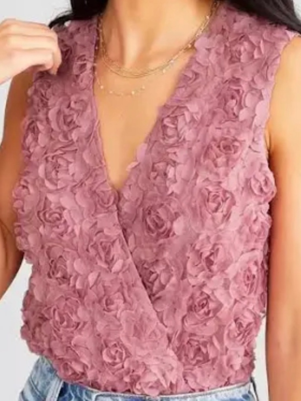 Willow & Root textured floral bodysuit Size M NWT